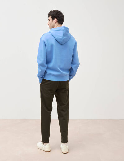 Sweat &agrave; capuche bleu violet homme