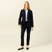 Pantalon chino cigarette bleu foncé femme
