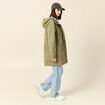 Parka longue à capuche vert kaki femme