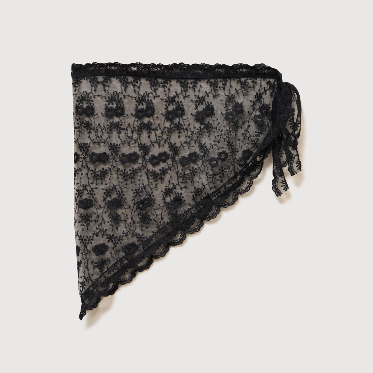 Foulard en dentelle noir femme