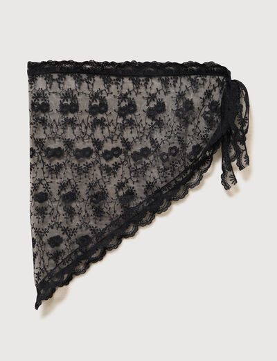 Foulard en dentelle noir femme