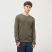Pull col rond manches longues taupe homme