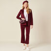 Pantalon bootcut velours prune femme