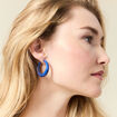 Boucles d'oreilles créoles bleu electrique femme