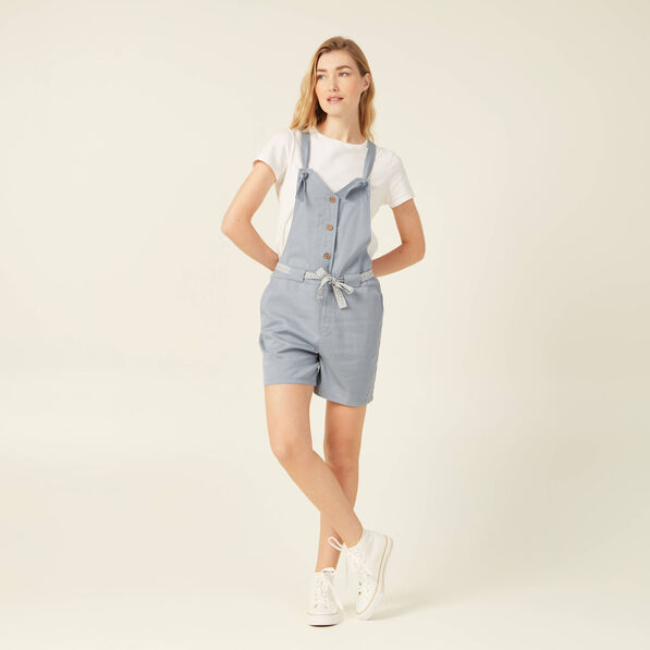 Combishort ceinturée bleu gris femme