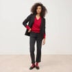 Jeans straight 7/8&egrave;me taille haute denim noir femme