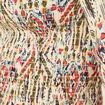 Blouse manches courtes smockée multicolore femme