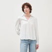 Blouse manches longues bleu femme