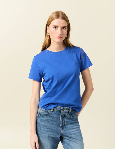 T-shirt éco-responsable bleu electrique femme