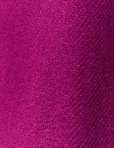 T-shirt manches courtes brodé violet femme
