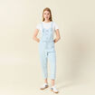 Salopette en denim denim bleach femme