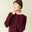 Gilet manches longues bordeaux femme