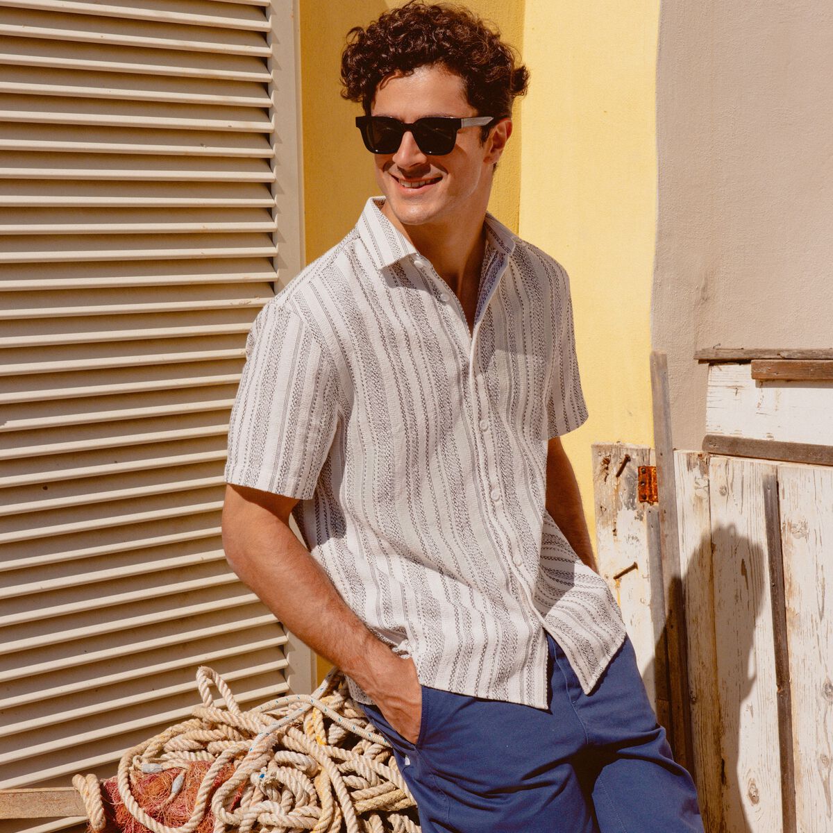 Chemise éco-responsable ecru homme
