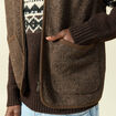 Gilet droit court sans manches marron fonc&eacute; homme