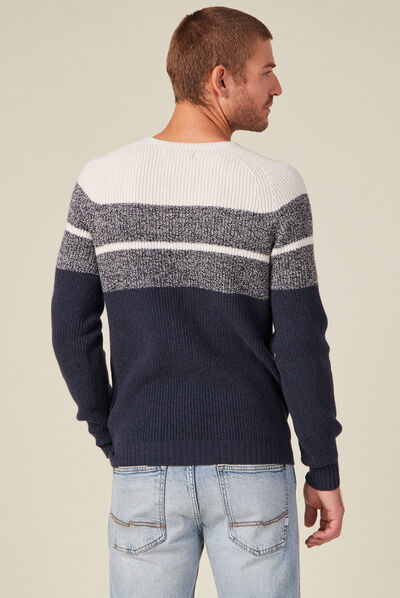 Pull manches longues ecru homme
