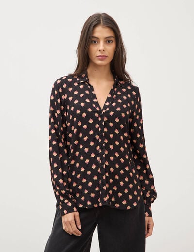 Blouse manches longues noir femme