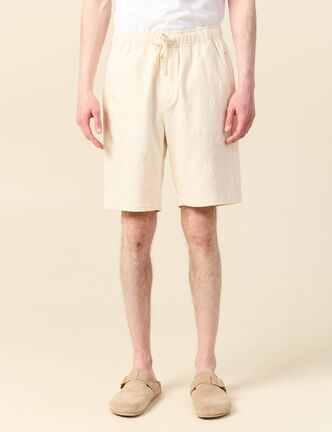 Bermuda droit à coulisse ecru homme