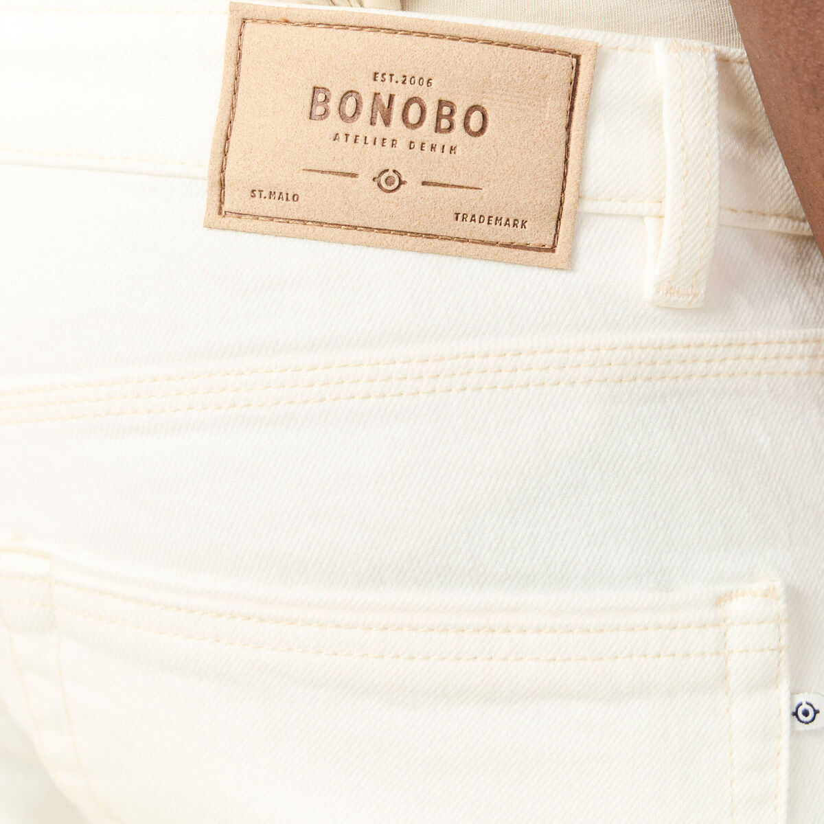 Jeans éco-responsable straight denim blanc homme