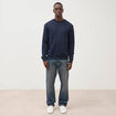 Sweat manches longues bleu marine homme