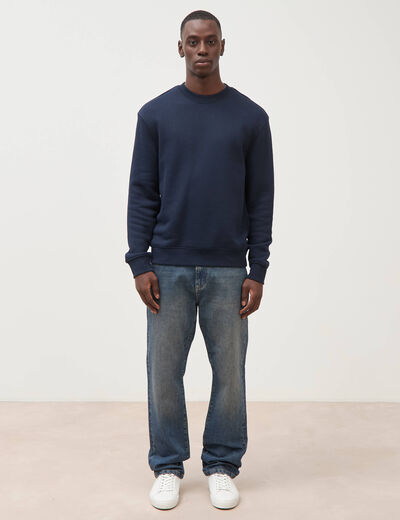 Sweat manches longues bleu marine homme