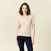 Pull manches courtes ecru femme