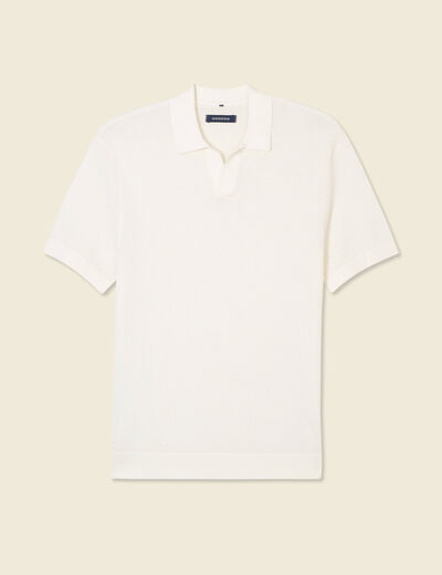Polo manches courtes ecru homme