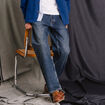 Jeans large longueur 32 en coton bleu homme