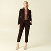 Veste blazer velours marron fonc&eacute; femme