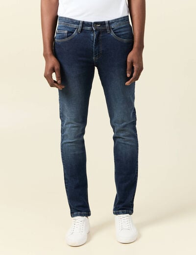Jeans homme slim effet used denim brut homme