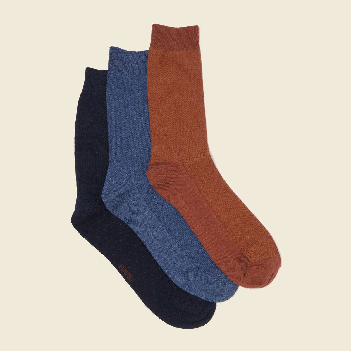 Lot de 3 paires de chaussettes marron cognac homme