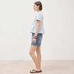 Blouse manches courtes bleu pastel femme