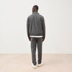Blouson manches longues doubl&eacute; gris fonc&eacute; homme