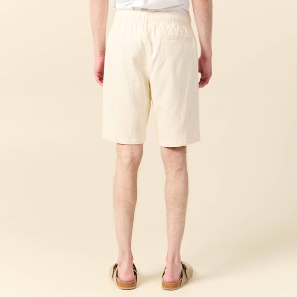 Bermuda droit à coulisse ecru homme