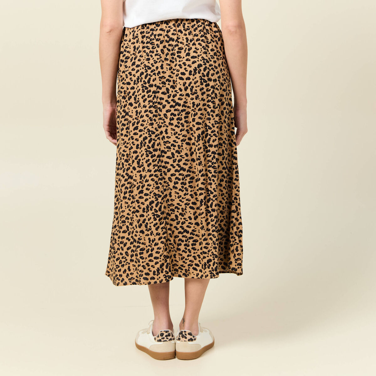 Jupe longue portefeuille marron clair femme