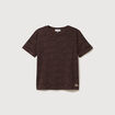 T-shirt droit col rond manches courtes marron chocolat femme