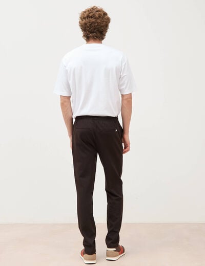 Pantalon chino jogger marron homme
