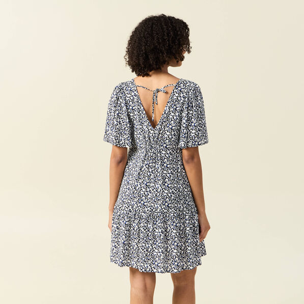 robe evasee manches courtes bleu femme Robe évasée manches courtes bleu femme