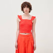 D&eacute;bardeur cintr&eacute; cropped d&eacute;collet&eacute; orange fonc&eacute; femme