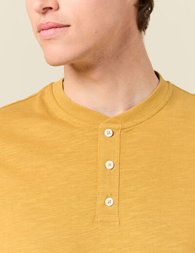 T-shirt éco-responsable jaune moutarde homme