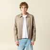 Blouson manches longues doubl&eacute; taupe homme