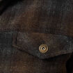 Veste droite courte col chemise marron fonc&eacute; homme