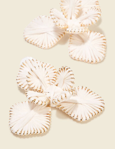 Boucles d'oreilles clous ecru femme