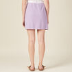 Jupe ajustée drapée en tricot mauve femme