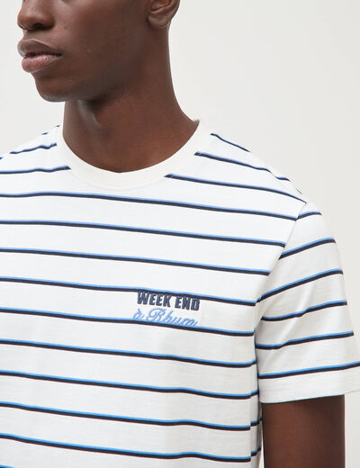 T-shirt en coton ecru homme