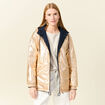 Parka r&eacute;versible &agrave; capuche bleu marine femme