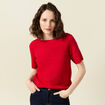 Pull manches courtes rouge femme