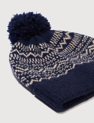 Bonnet bleu marine homme