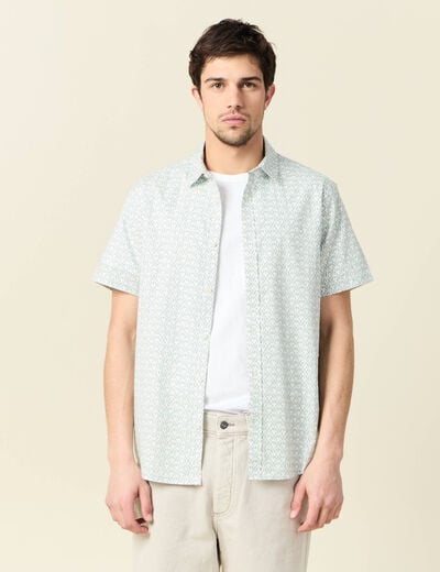 Chemise manches courtes vert homme