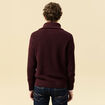 Pull droit manches longues bordeaux homme