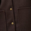 Blouson court oversize col sherpa marron fonc&eacute; femme